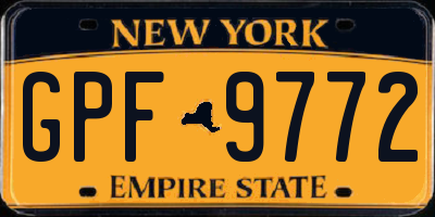 NY license plate GPF9772
