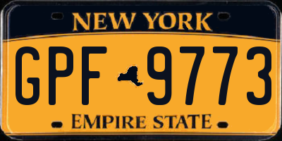 NY license plate GPF9773