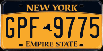 NY license plate GPF9775