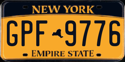 NY license plate GPF9776