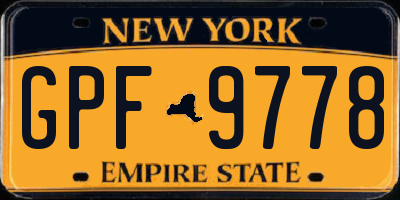 NY license plate GPF9778