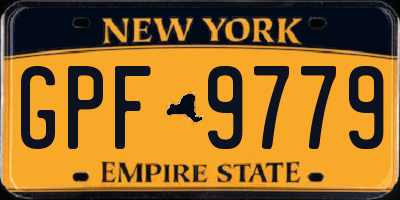 NY license plate GPF9779