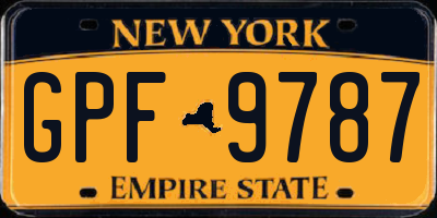 NY license plate GPF9787