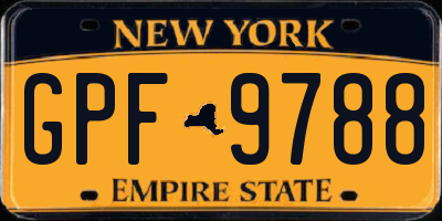 NY license plate GPF9788