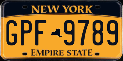 NY license plate GPF9789