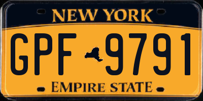 NY license plate GPF9791