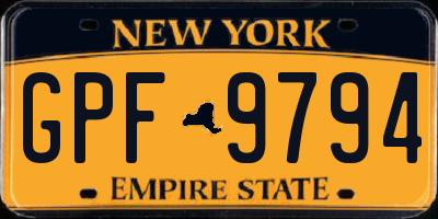 NY license plate GPF9794