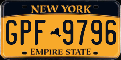 NY license plate GPF9796