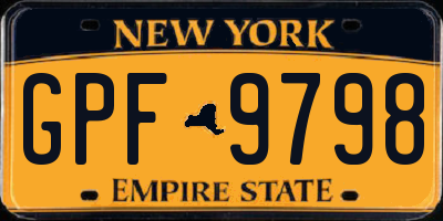 NY license plate GPF9798