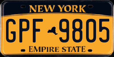NY license plate GPF9805
