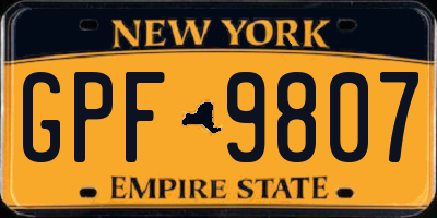 NY license plate GPF9807
