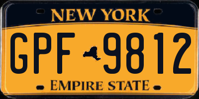 NY license plate GPF9812