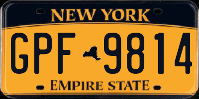 NY license plate GPF9814