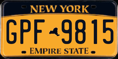 NY license plate GPF9815