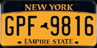 NY license plate GPF9816
