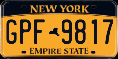 NY license plate GPF9817