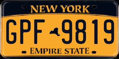 NY license plate GPF9819