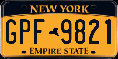 NY license plate GPF9821