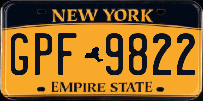 NY license plate GPF9822