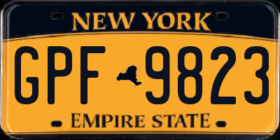 NY license plate GPF9823