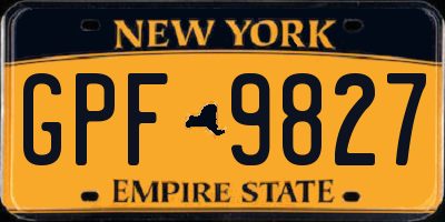 NY license plate GPF9827