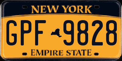 NY license plate GPF9828