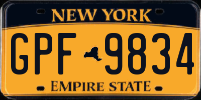 NY license plate GPF9834