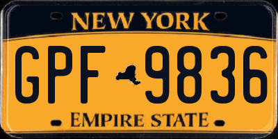 NY license plate GPF9836