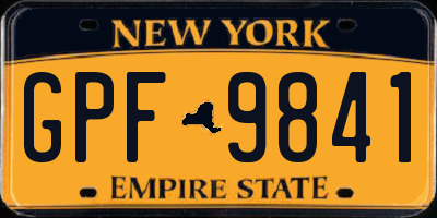 NY license plate GPF9841