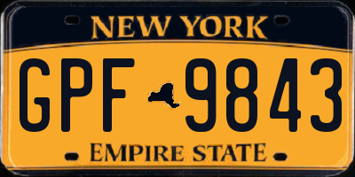 NY license plate GPF9843