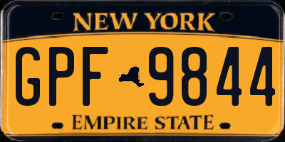 NY license plate GPF9844