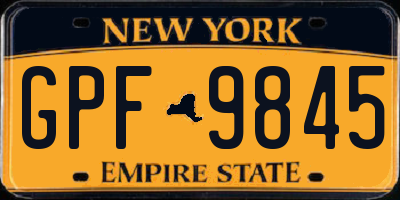 NY license plate GPF9845