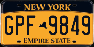 NY license plate GPF9849