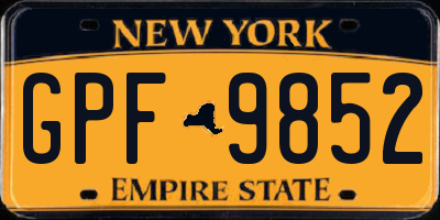 NY license plate GPF9852