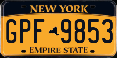 NY license plate GPF9853