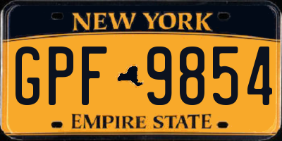 NY license plate GPF9854