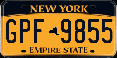 NY license plate GPF9855