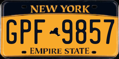 NY license plate GPF9857