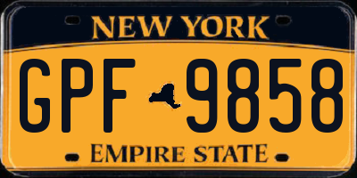 NY license plate GPF9858