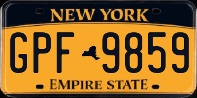 NY license plate GPF9859