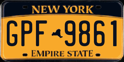 NY license plate GPF9861