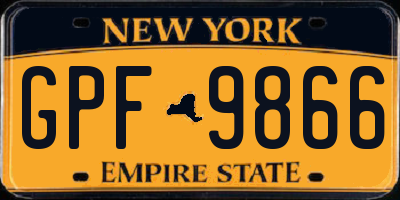 NY license plate GPF9866