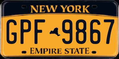 NY license plate GPF9867