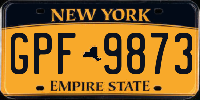 NY license plate GPF9873