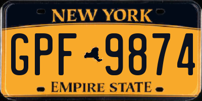 NY license plate GPF9874