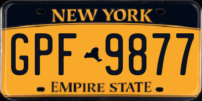 NY license plate GPF9877