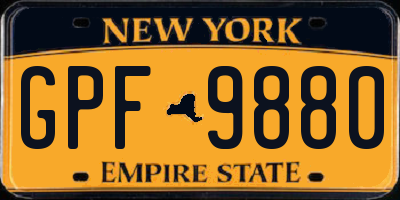 NY license plate GPF9880