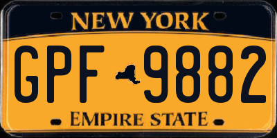 NY license plate GPF9882