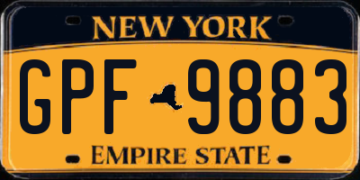NY license plate GPF9883