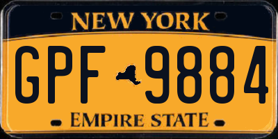 NY license plate GPF9884